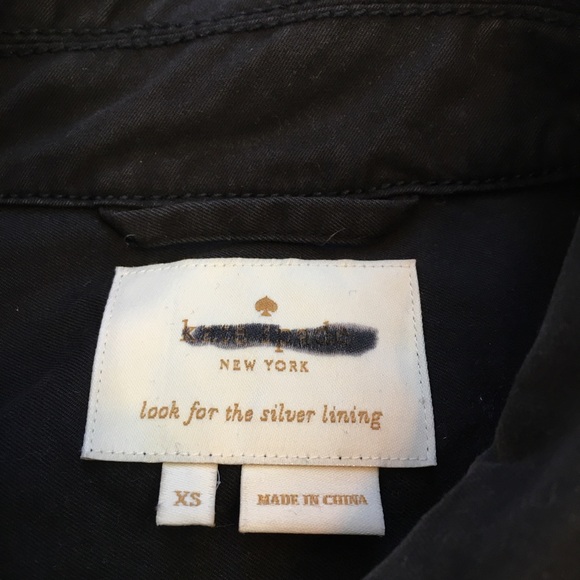 NWOT Kate Spade Floral Four Pocket Army Jacket In Black, XS - Picture 13 of 16
